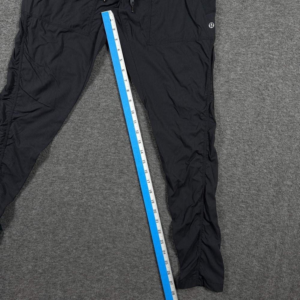 Lululemon Dance Studio Pants Womens 6 Black Charcoal Striped Mid Rise Ruched - Picture 8 of 9